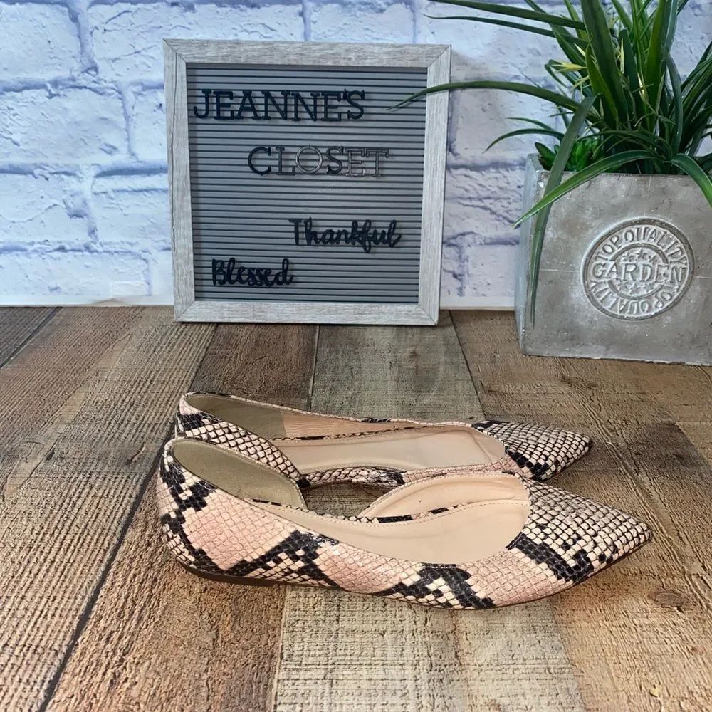 J. Crew Audrey D’Orsay Snakeskin Flats 7